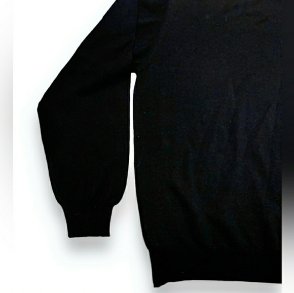 FIII Black 100% Wool Mock Turtleneck Sweater VINTAGE - Picture 3 of 6